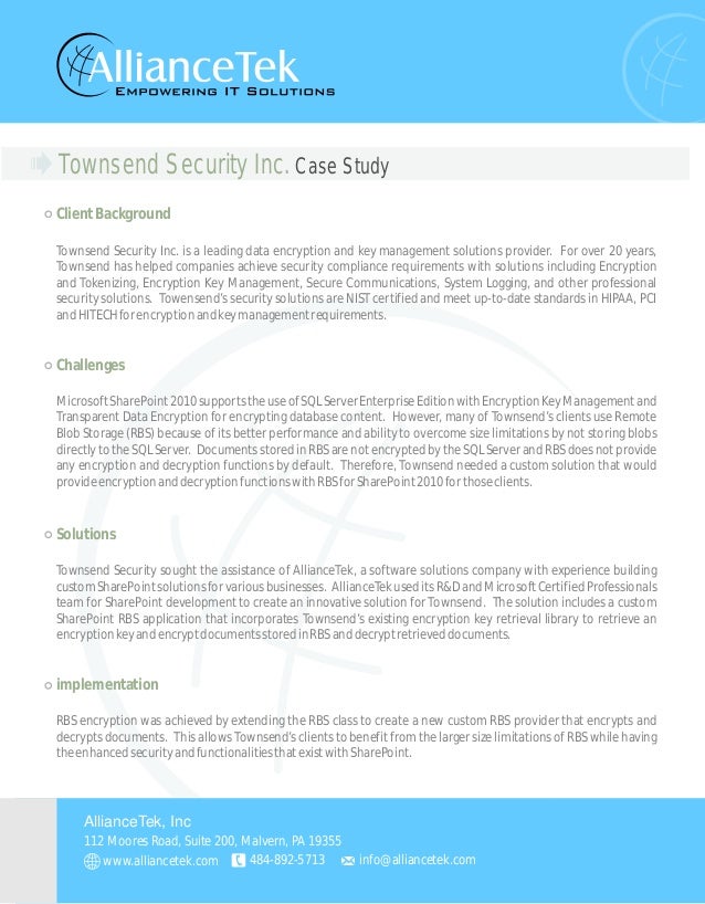 Townsend Security Inc. Case Study
ClientBackground
Challenges
Solutions
Townsend Security Inc. is a leading data encryptio...