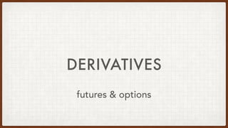 DERIVATIVES
futures & options
 