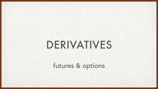 DERIVATIVES
futures & options
 