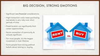 BIG DECISION, STRONG EMOTIONS
• Significant non-financial considerations.


• High transaction costs mean purchasing
real ...