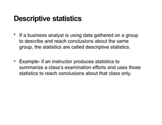 computer science lecture 01 descriptive stat | PPTX