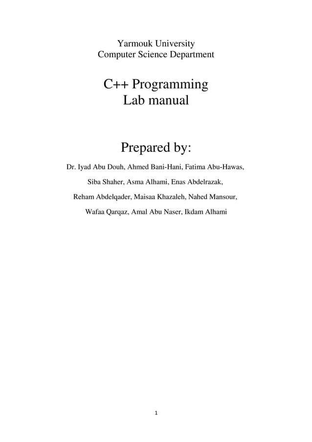 c++ lab manual | PDF