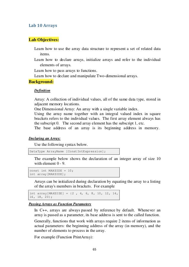 c++ lab manual