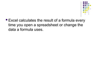 CS103-12.pptx on Excel for basic formula and functions | PPTX