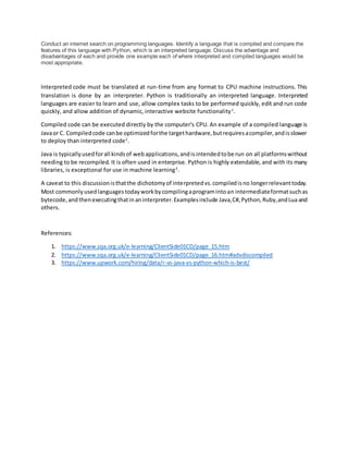 unit 7: discussion on translating python to java for... CS1101 Unit 1 Discussion Assignment.docx | Programming Languages ...