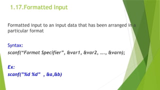 CS 1106 - UNIT -3 notes for students to learn | PPTX