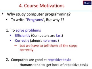 Cs1123 1 intro | PPTX | Programming Languages | Computing