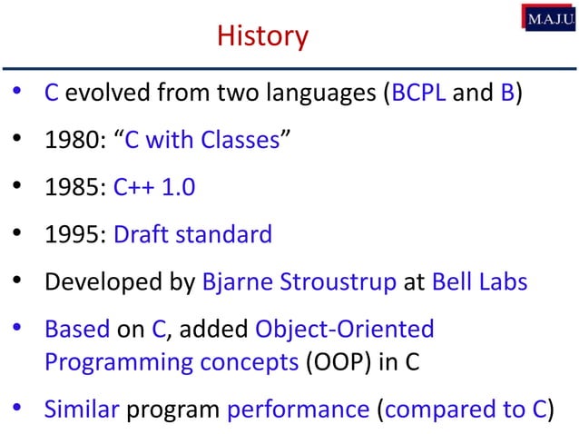 Cs1123 3 c++ overview | PPT