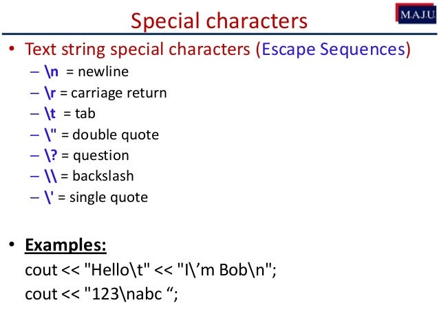 C program escape sequence C program escape sequence
