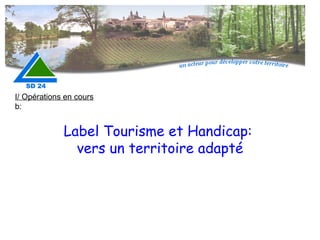 Label Tourisme et Handicap:  vers un territoire adapté I/ Opérations en cours b: 