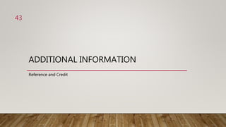 ADDITIONAL INFORMATION
Reference and Credit
43
 