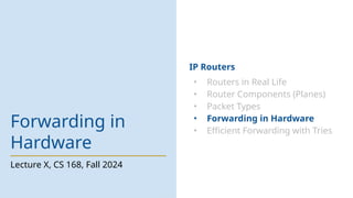 Routers: IP Routers in Real Life: Router Components (Planes) | PPTX