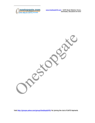 www.OneStopGATE.com – GATE Study Material, Forum,
downloads, discussions & more!
Visit http://groups.yahoo.com/group/OneStopGATE/ for joining the club of GATE Aspirants
 