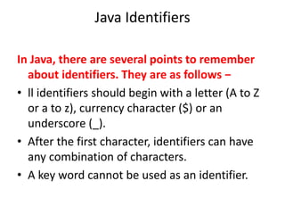 Unique Identifier Java cs213Lecture_1 java programming oopsss.pptx