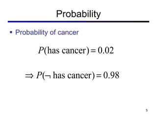 Probability Probability of cancer 