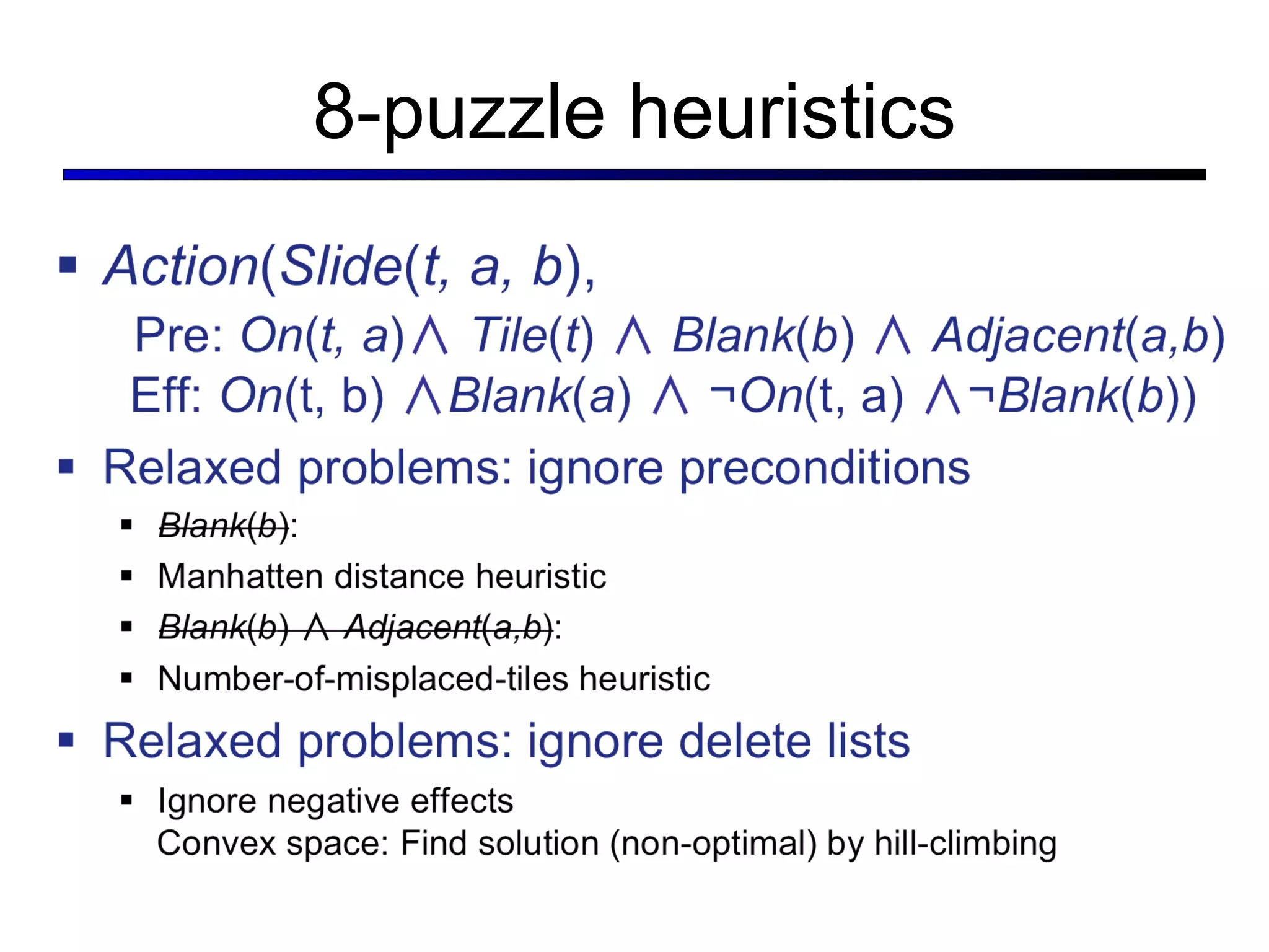 8-puzzle heuristics 