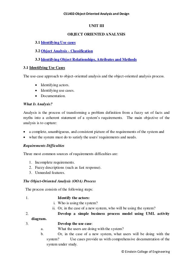 Object oriented analysis and design research paper