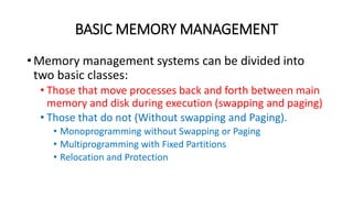 Comprehensive Overview of Memory Management in Operating Systems ...