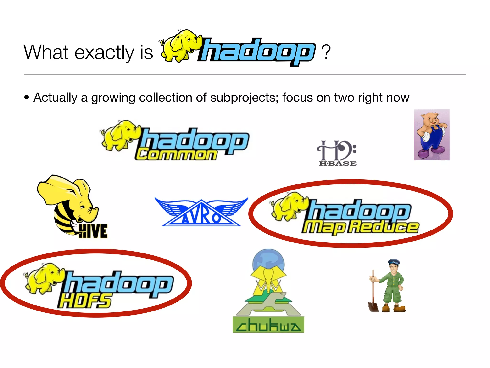 What exactly is ! ! ! ! ! ! !                        ?

• Actually a growing collection of subprojects; focus on two right now
 