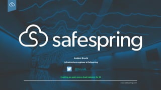 www.safespring.com
Anders Bruvik
Infrastructure engineer at Safespring
Creating an open source load balancer for S3
@bruvik
 