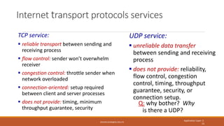 Internet transport protocols services
ZESHAN.KHAN@NU.EDU.PK
Application Layer: 2-
15
TCP service:
 reliable transport bet...