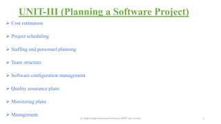 Project Planning Software Engineering unit-3 | PDF