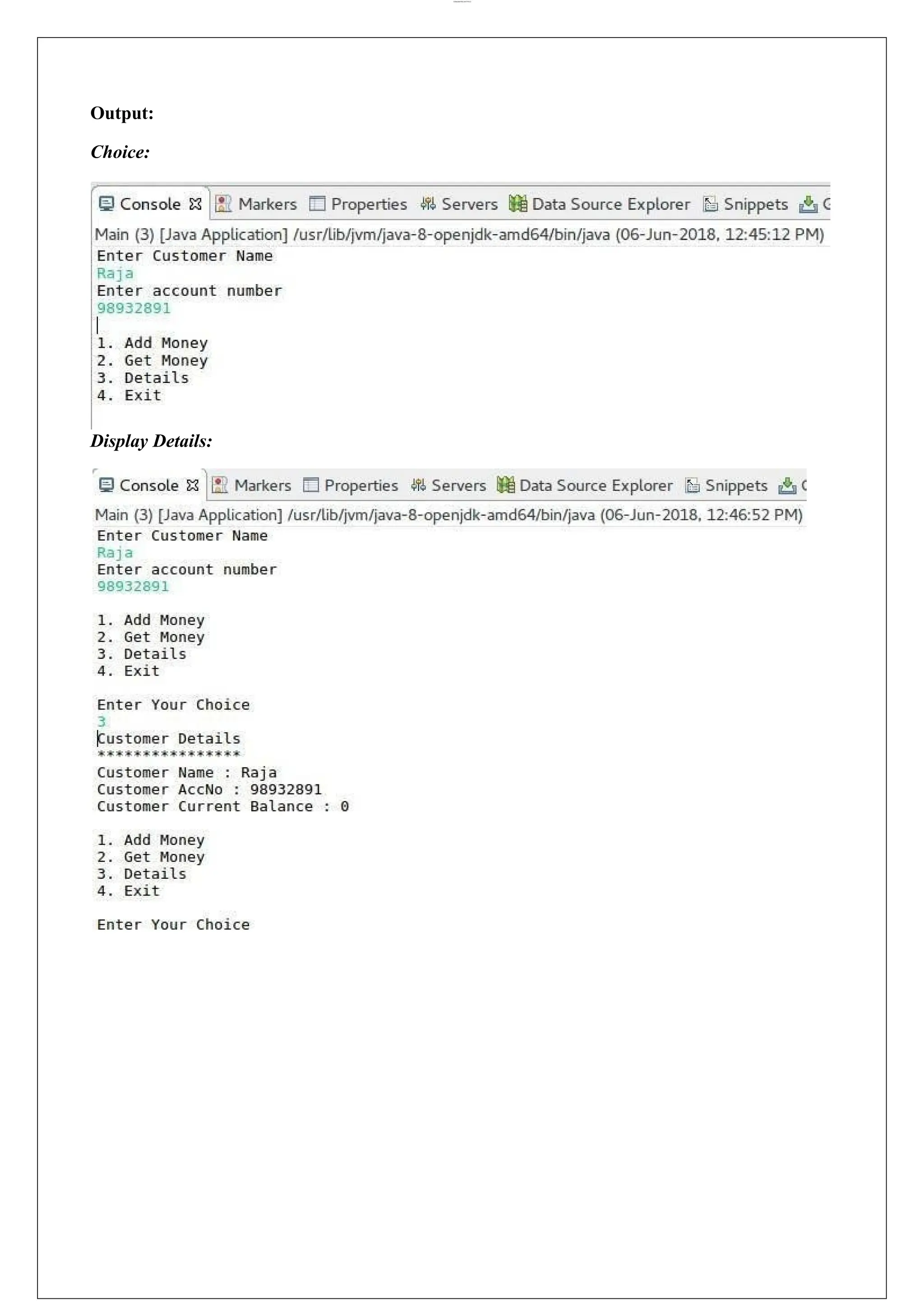 lOMoARcPSD|44777612 Output: Choice: Display Details: 