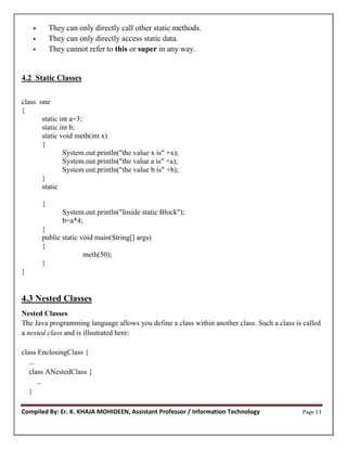 programming in java: nested classes | pdf | class... CS3391 -OOP -UNIT – II NOTES FINAL.pdf