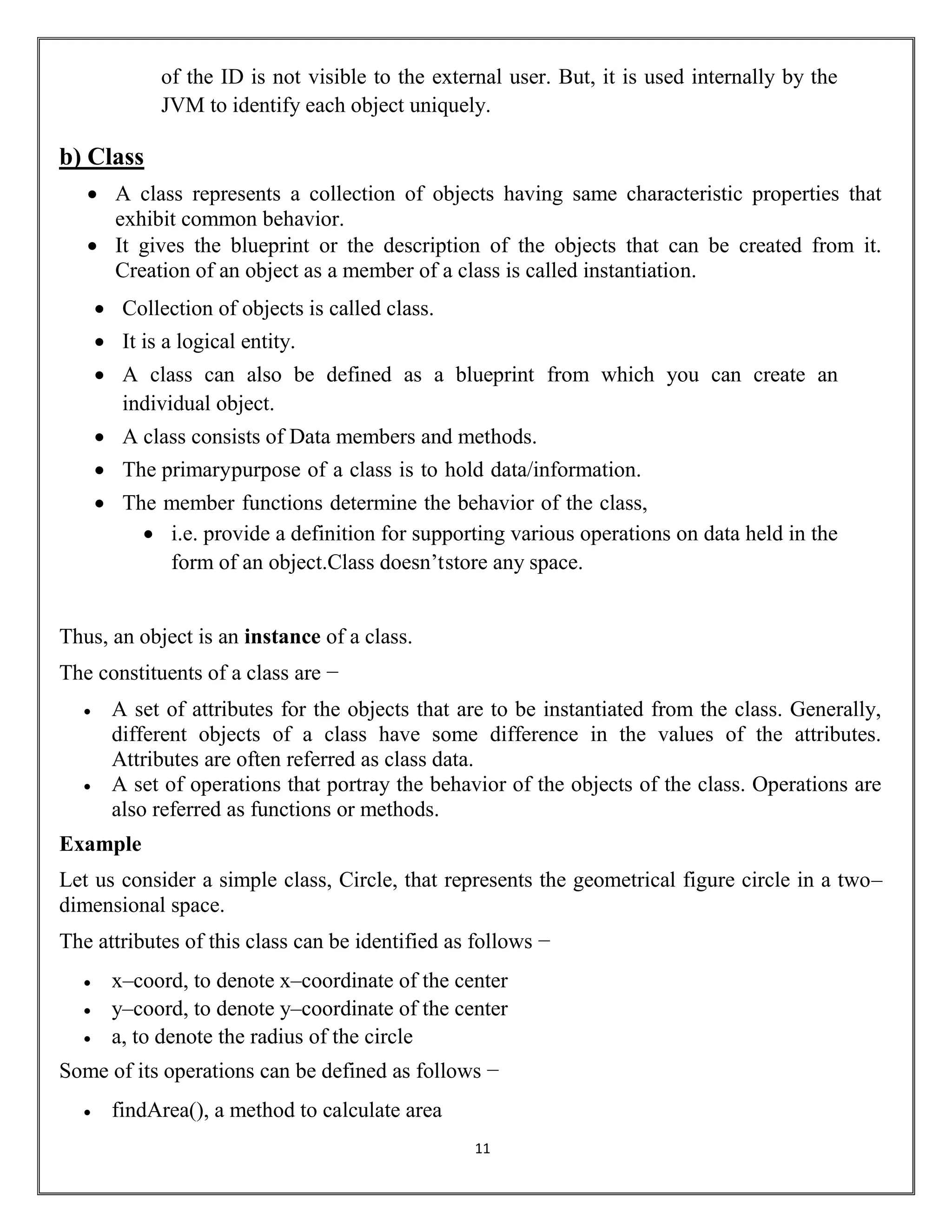 CS3391 -OOP -UNIT – I NOTES FINAL.pdf | Programming Languages | Computing