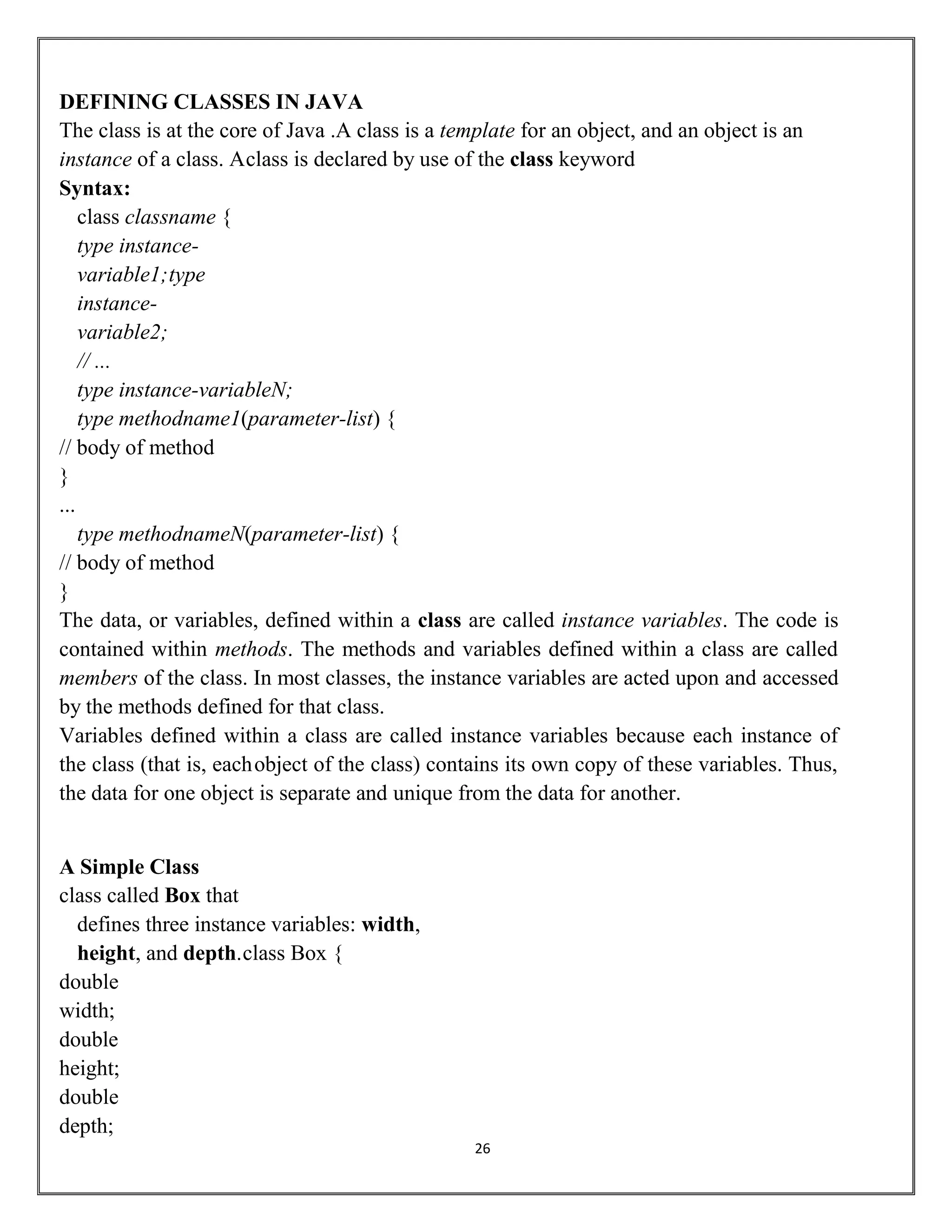 CS3391 -OOP -UNIT – I NOTES FINAL.pdf | Programming Languages | Computing