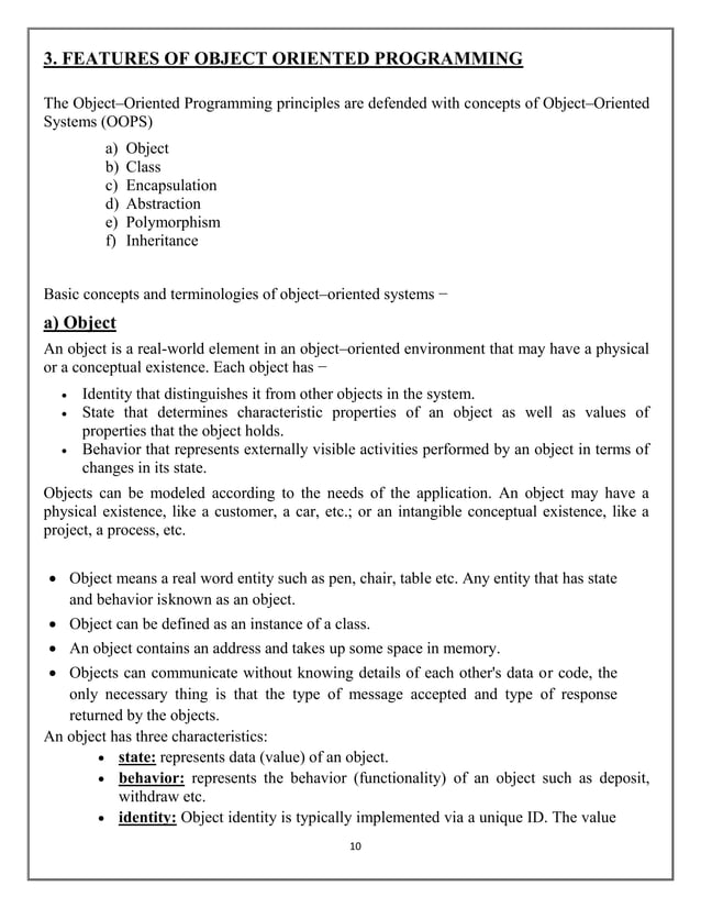 CS3391 -OOP -UNIT – I NOTES FINAL.pdf | Programming Languages | Computing