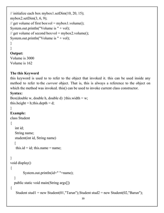 CS3391 -OOP -UNIT – I NOTES FINAL.pdf | Programming Languages | Computing