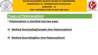 CS3391 OOP UT-I T3 FEATURES OF OBJECT ORIENTED PROGRAMMING | PPT