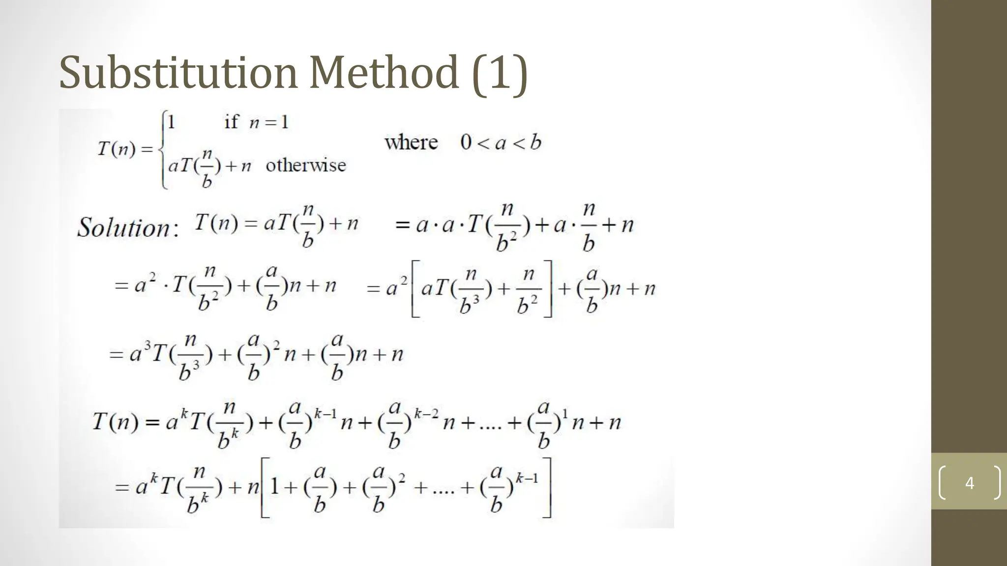 Substitution Method (1)
4
 