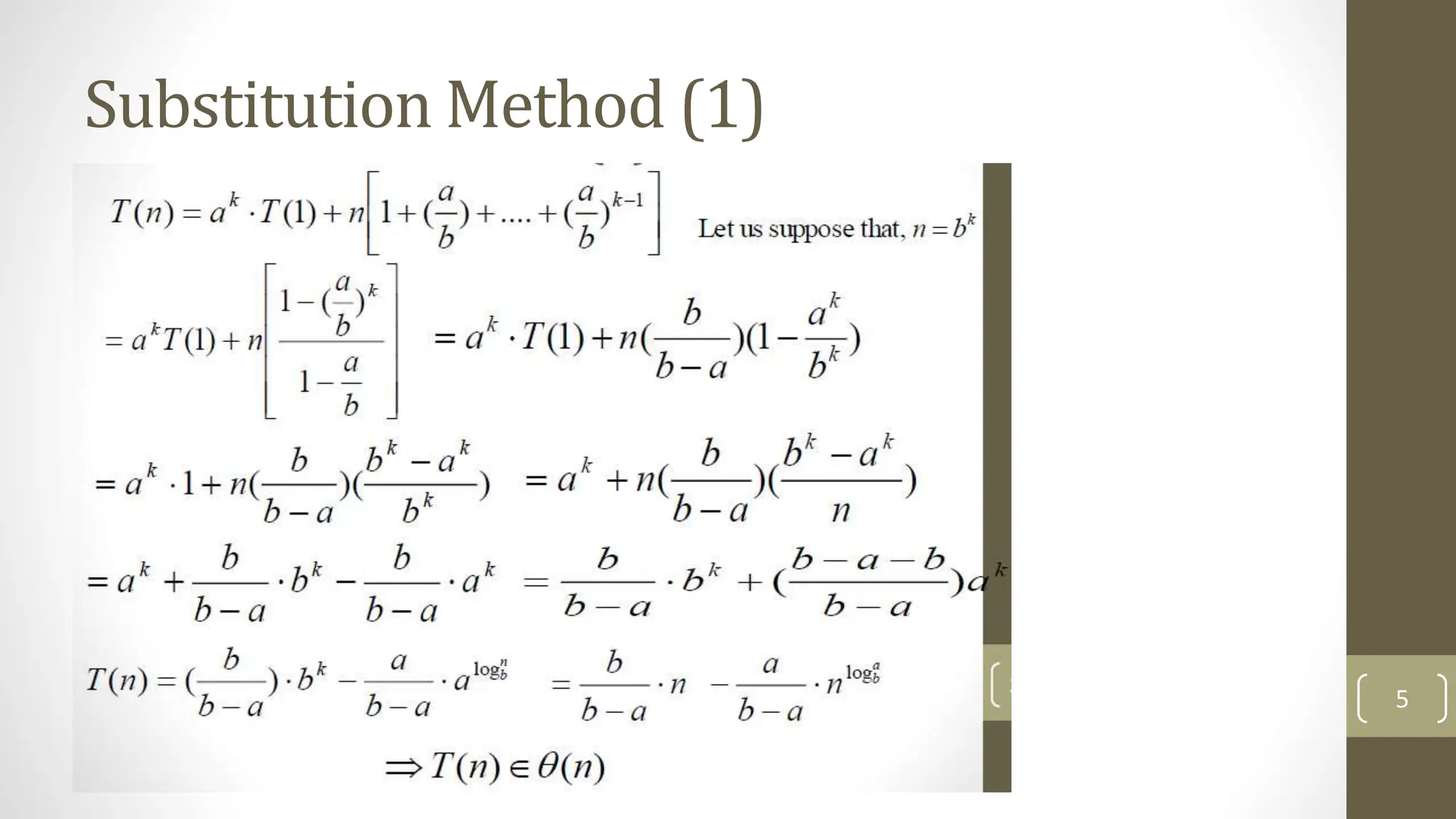 Substitution Method (1)
5
 