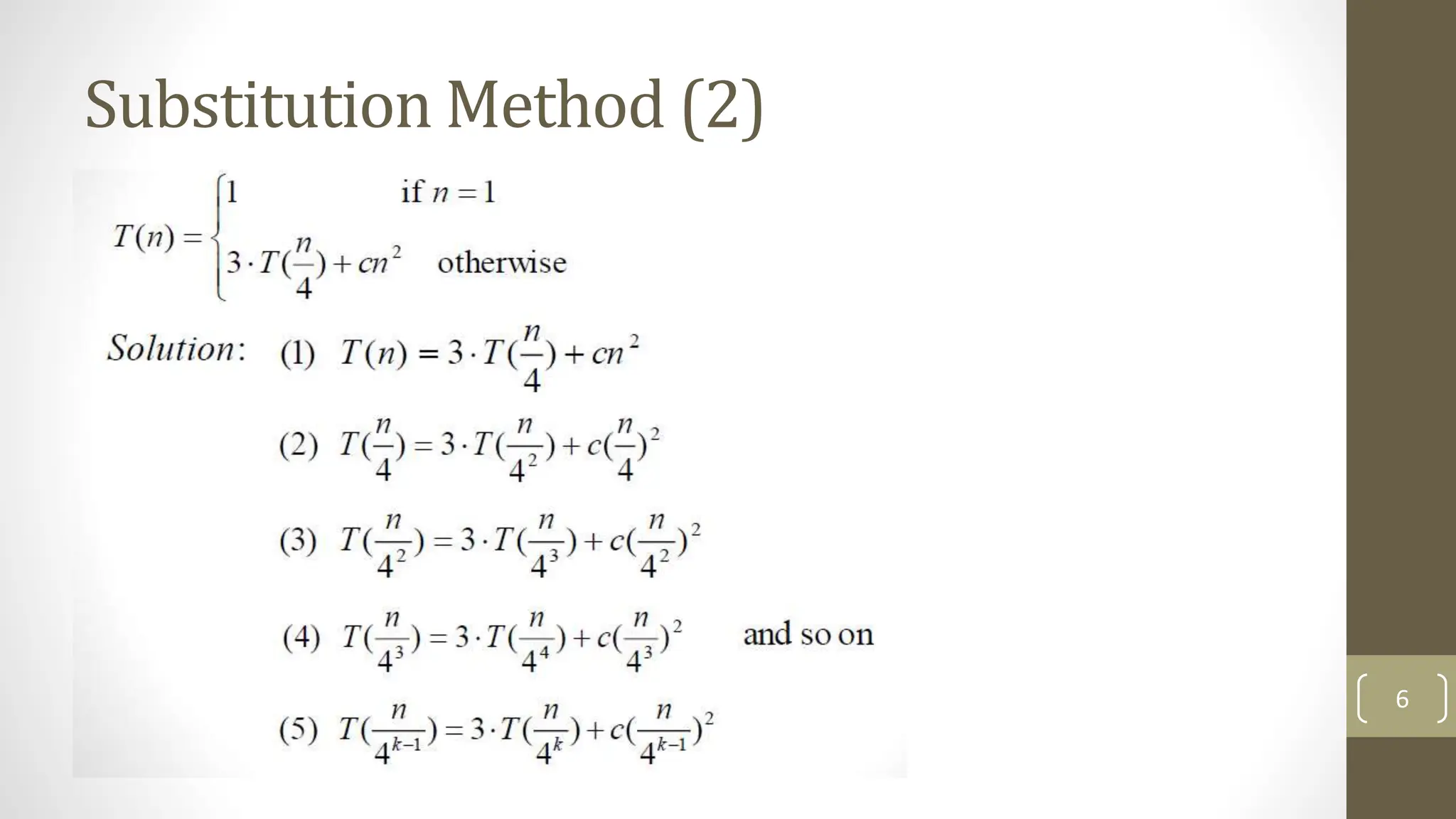 Substitution Method (2)
6
 