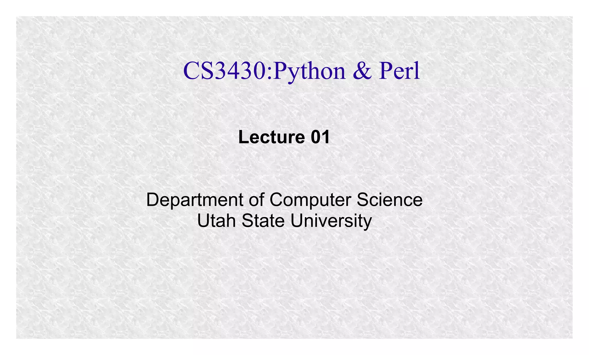 Python lecture 01 | PPT