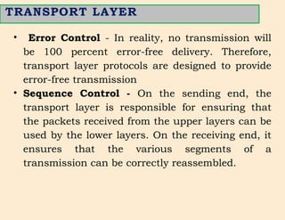 Computer Science Layer Error CS3591- Computer Networks Unit-2 Transport layer | PPTX