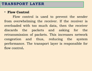 CS3591- Computer Networks Unit-2 Transport layer | PPTX