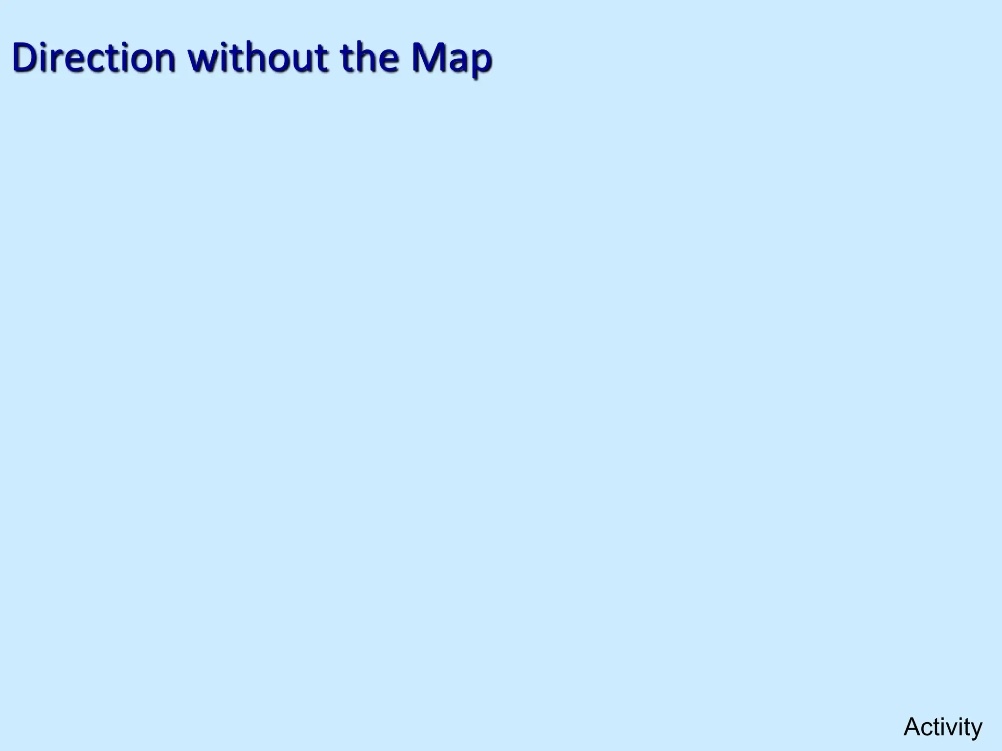 Direction without the Map
Activity
 