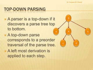 Cs419 lec10 left recursion and left factoring | PPTX