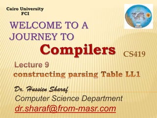 WELCOME TO A
JOURNEY TO
CS419

Dr. Hussien Sharaf
Computer Science Department

dr.sharaf@from-masr.com

 