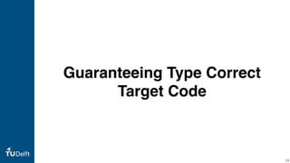 Guaranteeing Type Correct
Target Code
53
 