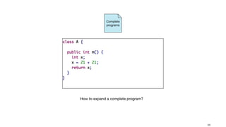 !66
Complete
programs
How to expand a complete program?
 