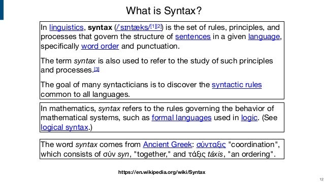 Syntax Examples
