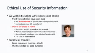 CS4238 Computer Security Practice: Introduction, Ethics, and Cyber ...