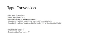 Type Conversion
 