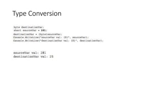Type Conversion
 