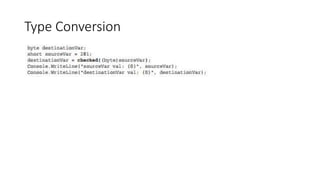 Type Conversion
 