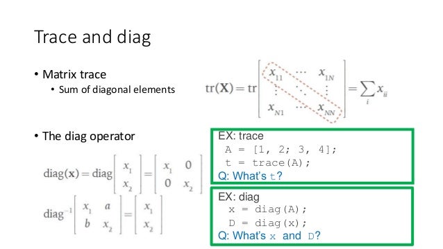 Linear Algebra and Matlab tutorial